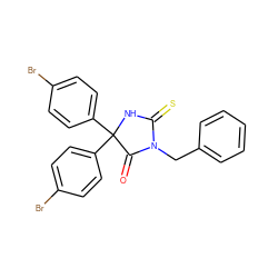 O=C1N(Cc2ccccc2)C(=S)NC1(c1ccc(Br)cc1)c1ccc(Br)cc1 ZINC000028474479