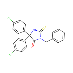 O=C1N(Cc2ccccc2)C(=S)NC1(c1ccc(Cl)cc1)c1ccc(Cl)cc1 ZINC000013642230