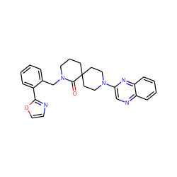 O=C1N(Cc2ccccc2-c2ncco2)CCCC12CCN(c1cnc3ccccc3n1)CC2 ZINC000096173187