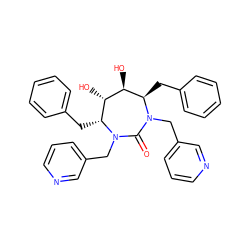 O=C1N(Cc2cccnc2)[C@H](Cc2ccccc2)[C@H](O)[C@@H](O)[C@@H](Cc2ccccc2)N1Cc1cccnc1 ZINC000014946432