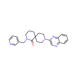 O=C1N(Cc2cccnc2)CCCC12CCN(c1cnc3ccccc3n1)CC2 ZINC000096173101