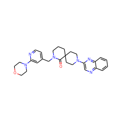 O=C1N(Cc2ccnc(N3CCOCC3)c2)CCCC12CCN(c1cnc3ccccc3n1)CC2 ZINC000096173093