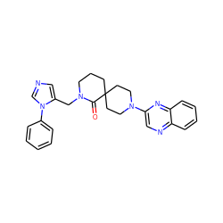 O=C1N(Cc2cncn2-c2ccccc2)CCCC12CCN(c1cnc3ccccc3n1)CC2 ZINC000096173148