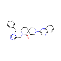 O=C1N(Cc2cncn2Cc2ccccc2)CCCC12CCN(c1cnc3ccccc3n1)CC2 ZINC000096173156