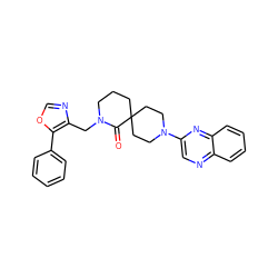 O=C1N(Cc2ncoc2-c2ccccc2)CCCC12CCN(c1cnc3ccccc3n1)CC2 ZINC000096173133