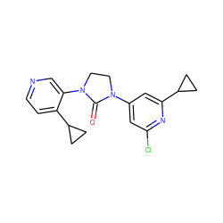 O=C1N(c2cc(Cl)nc(C3CC3)c2)CCN1c1cnccc1C1CC1 ZINC000144349241