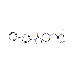 O=C1N(c2ccc(-c3ccccc3)cc2)CCC12CCN(Cc1ncccc1Cl)CC2 ZINC000096286147