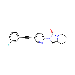 O=C1N(c2ccc(C#Cc3cccc(F)c3)cn2)C[C@@H]2CCCCN12 ZINC000144047180