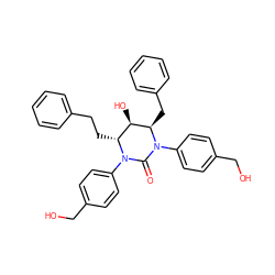 O=C1N(c2ccc(CO)cc2)[C@H](CCc2ccccc2)[C@@H](O)[C@@H](Cc2ccccc2)N1c1ccc(CO)cc1 ZINC000028133447