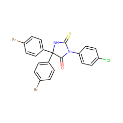 O=C1N(c2ccc(Cl)cc2)C(=S)NC1(c1ccc(Br)cc1)c1ccc(Br)cc1 ZINC000028638070