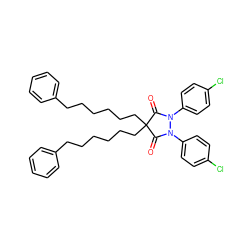 O=C1N(c2ccc(Cl)cc2)N(c2ccc(Cl)cc2)C(=O)C1(CCCCCCc1ccccc1)CCCCCCc1ccccc1 ZINC000028472470