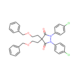 O=C1N(c2ccc(Cl)cc2)N(c2ccc(Cl)cc2)C(=O)C1(CCOCc1ccccc1)CCOCc1ccccc1 ZINC000028521051