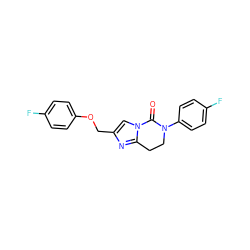 O=C1N(c2ccc(F)cc2)CCc2nc(COc3ccc(F)cc3)cn21 ZINC000203688242