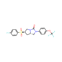 O=C1N(c2ccc(OC(F)(F)F)cc2)C[C@@H]2C[C@@H](S(=O)(=O)c3ccc(F)cc3)CN12 ZINC000096168525