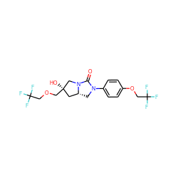 O=C1N(c2ccc(OCC(F)(F)F)cc2)C[C@@H]2C[C@@](O)(COCC(F)(F)F)CN12 ZINC000096168562