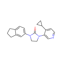 O=C1N(c2ccc3c(c2)CCC3)CCN1c1cnccc1C1CC1 ZINC000144768067