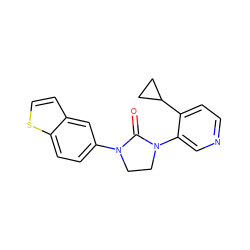 O=C1N(c2ccc3sccc3c2)CCN1c1cnccc1C1CC1 ZINC000144361078