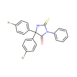 O=C1N(c2ccccc2)C(=S)NC1(c1ccc(Br)cc1)c1ccc(Br)cc1 ZINC000013676261