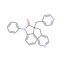 O=C1N(c2ccccc2)c2ccccc2C1(Cc1ccncc1)Cc1ccncc1 ZINC000000537908