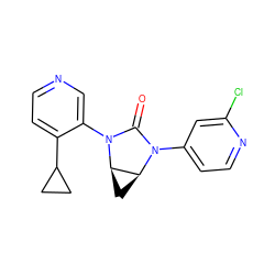 O=C1N(c2ccnc(Cl)c2)[C@H]2C[C@H]2N1c1cnccc1C1CC1 ZINC000143905830