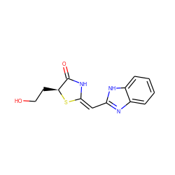 O=C1N/C(=C\c2nc3ccccc3[nH]2)S[C@H]1CCO ZINC000103234169