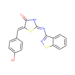 O=C1N/C(=N/c2nsc3ccccc23)S/C1=C\c1ccc(O)cc1 ZINC000029060339