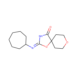 O=C1N/C(=N\C2CCCCCC2)OC12CCOCC2 ZINC000028823986