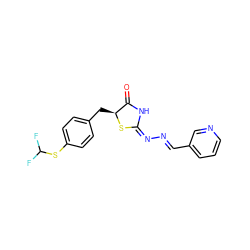 O=C1N/C(=N\N=C\c2cccnc2)S[C@H]1Cc1ccc(SC(F)F)cc1 ZINC000006251487