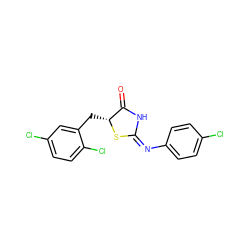 O=C1N/C(=N\c2ccc(Cl)cc2)S[C@@H]1Cc1cc(Cl)ccc1Cl ZINC000017027299