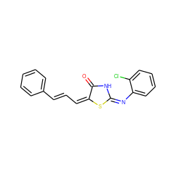 O=C1N/C(=N\c2ccccc2Cl)S/C1=C/C=C/c1ccccc1 ZINC000016450864