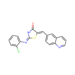 O=C1N/C(=N\c2ccccc2Cl)S/C1=C\c1ccc2ncccc2c1 ZINC000038495190