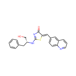 O=C1N=C(N[C@@H](CO)Cc2ccccc2)S/C1=C\c1ccc2ncccc2c1 ZINC000028821311