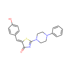 O=C1N=C(N2CCN(c3ccccc3)CC2)S/C1=C\c1ccc(O)cc1 ZINC000000941931