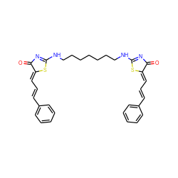 O=C1N=C(NCCCCCCCNC2=NC(=O)/C(=C/C=C/c3ccccc3)S2)S/C1=C\C=C\c1ccccc1 ZINC000095559958