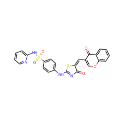 O=C1N=C(Nc2ccc(S(=O)(=O)Nc3ccccn3)cc2)S/C1=C/c1coc2ccccc2c1=O ZINC000299863968