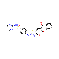 O=C1N=C(Nc2ccc(S(=O)(=O)Nc3ncccn3)cc2)S/C1=C/c1coc2ccccc2c1=O ZINC000299861397