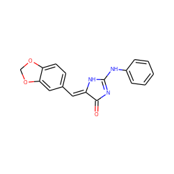 O=C1N=C(Nc2ccccc2)N/C1=C\c1ccc2c(c1)OCO2 ZINC000066166982