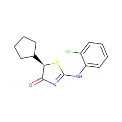 O=C1N=C(Nc2ccccc2Cl)S[C@@H]1C1CCCC1 ZINC000028826764