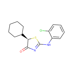 O=C1N=C(Nc2ccccc2Cl)S[C@@H]1C1CCCCC1 ZINC000028826762