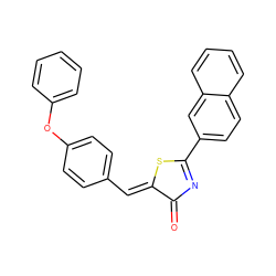 O=C1N=C(c2ccc3ccccc3c2)S/C1=C\c1ccc(Oc2ccccc2)cc1 ZINC000084668400