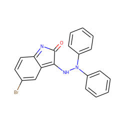 O=C1N=c2ccc(Br)cc2=C1NN(c1ccccc1)c1ccccc1 ZINC000008381375