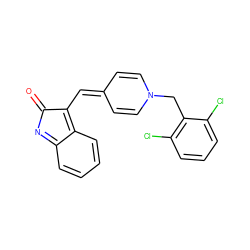 O=C1N=c2ccccc2=C1C=C1C=CN(Cc2c(Cl)cccc2Cl)C=C1 ZINC000377466642