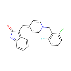 O=C1N=c2ccccc2=C1C=C1C=CN(Cc2c(F)cccc2Cl)C=C1 ZINC000377466639