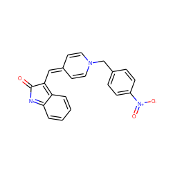 O=C1N=c2ccccc2=C1C=C1C=CN(Cc2ccc([N+](=O)[O-])cc2)C=C1 ZINC000377466632