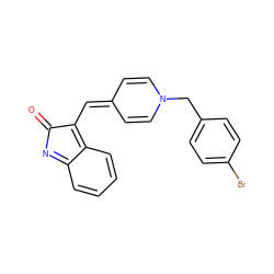 O=C1N=c2ccccc2=C1C=C1C=CN(Cc2ccc(Br)cc2)C=C1 ZINC000377466643