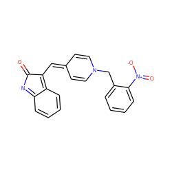 O=C1N=c2ccccc2=C1C=C1C=CN(Cc2ccccc2[N+](=O)[O-])C=C1 ZINC000377466638