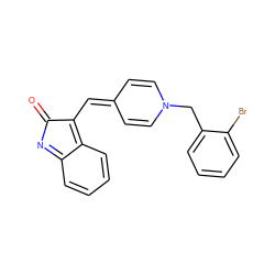 O=C1N=c2ccccc2=C1C=C1C=CN(Cc2ccccc2Br)C=C1 ZINC000377466650