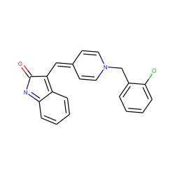 O=C1N=c2ccccc2=C1C=C1C=CN(Cc2ccccc2Cl)C=C1 ZINC000377466653