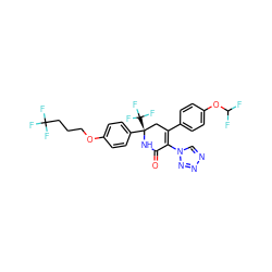 O=C1N[C@@](c2ccc(OCCCC(F)(F)F)cc2)(C(F)(F)F)CC(c2ccc(OC(F)F)cc2)=C1n1cnnn1 ZINC000206032887