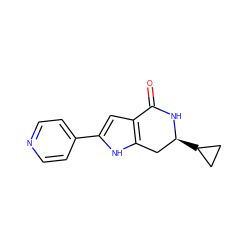 O=C1N[C@@H](C2CC2)Cc2[nH]c(-c3ccncc3)cc21 ZINC000013979514